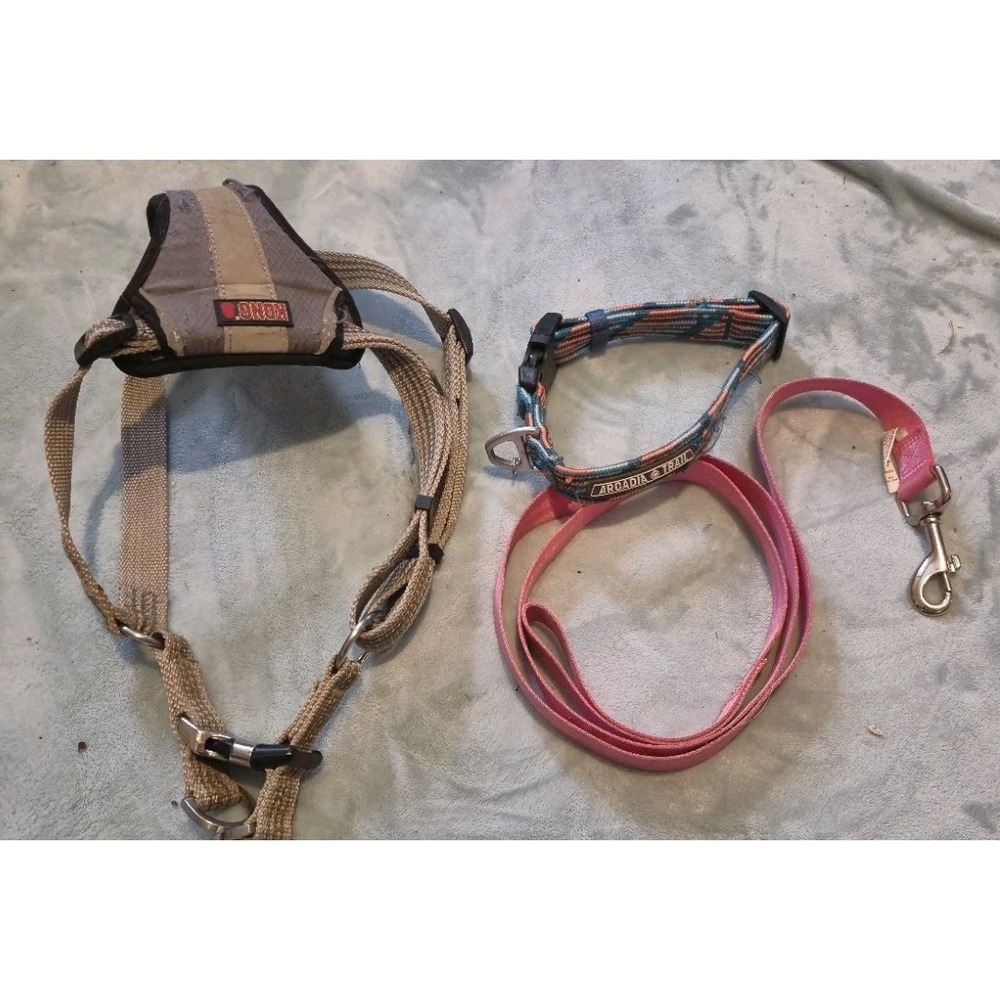KONG Dog Harness Arcadia‎ Trail Collar Leash Bundle Med Large 🐕